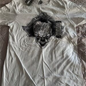 Hot Topic White Graphic Tee with Horror Design